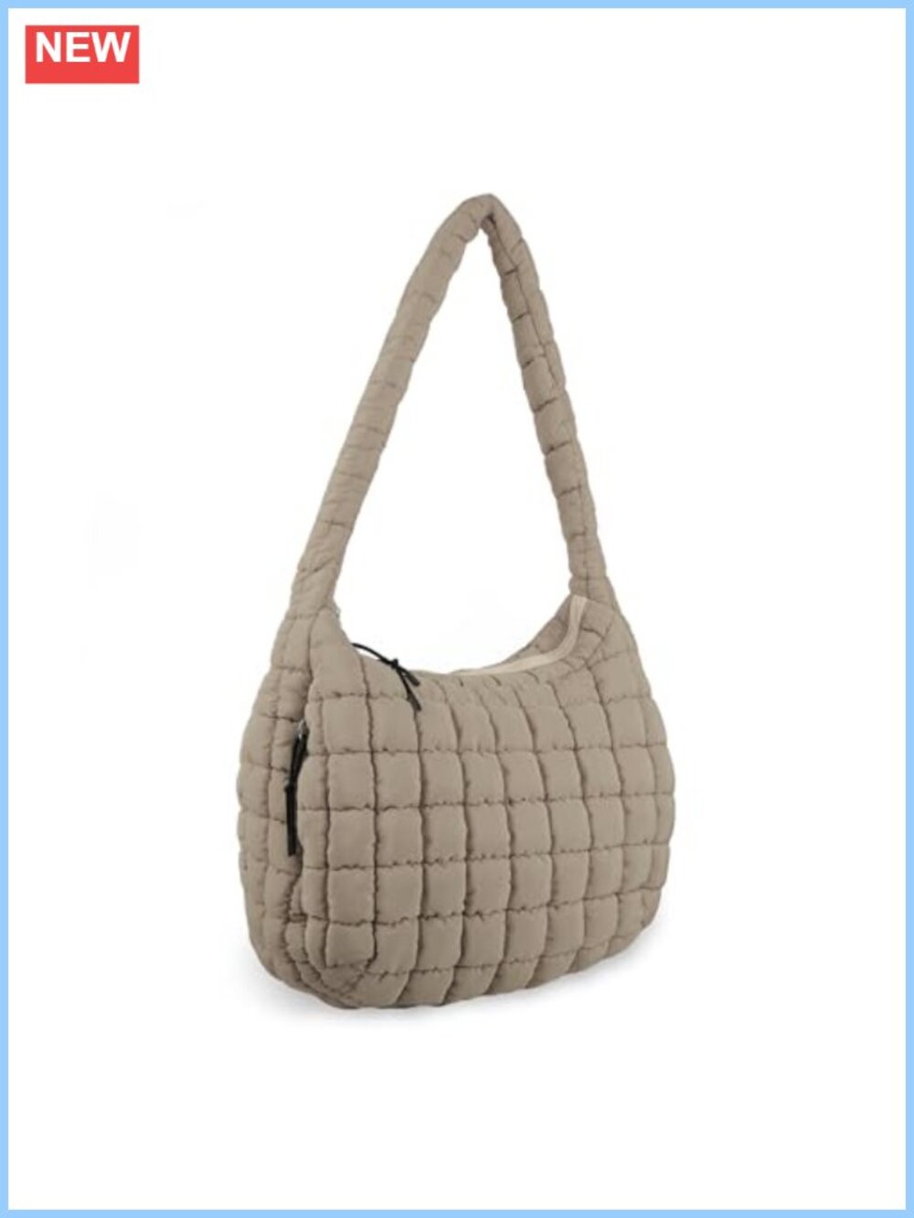 Quilted Nylon Puffer Tote Bag Lightweight Crossbody Shoulder Hobo Carryall